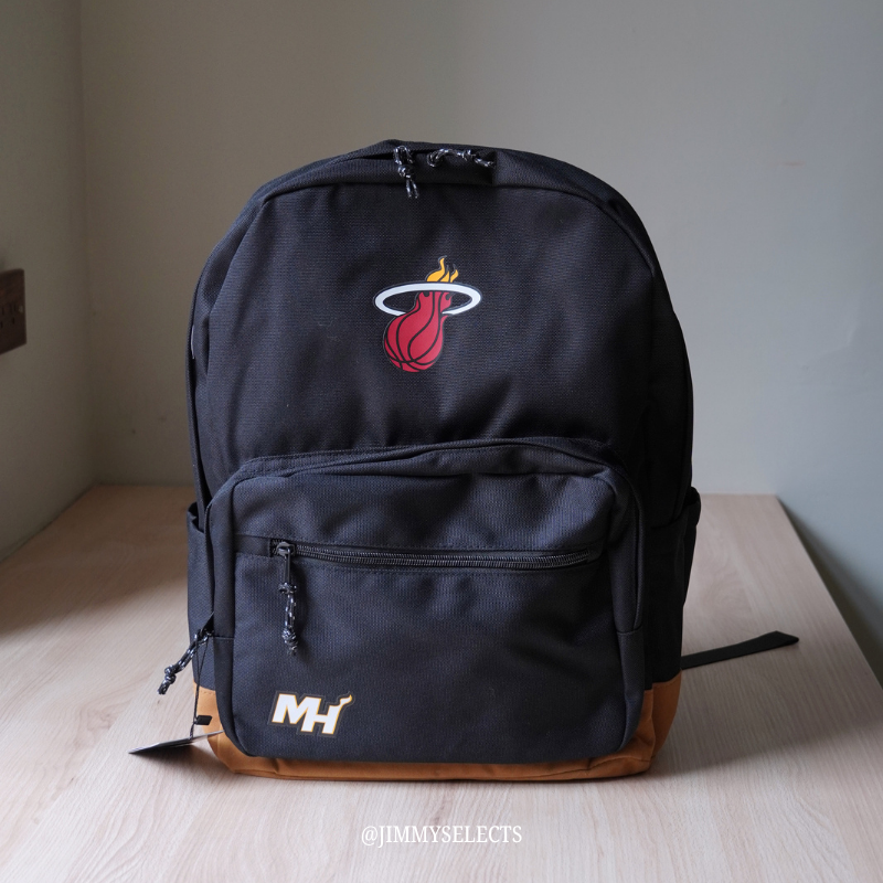 【現貨】NBA 球隊LOGO麂皮拼接後背包 金州勇士／邁阿密熱火／芝加哥公牛