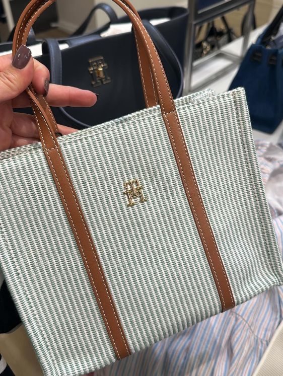 【現貨】Tommy hilfiger LX0725112 斜背迷你托特袋 (藍白條紋)