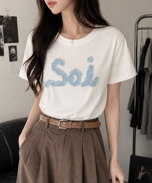 日本🇯🇵連線 Classical Elf【Soi】復古流蘇Logo貼片短袖T恤 簡約 休閒 短袖 3色(任買兩件711免運)/預購