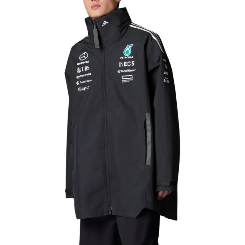 【代購】Adidas x MERCEDES AMG PETRONAS F1 TEAMMYSHELTER Motorsport Jacket Men's Black/White JZ7401