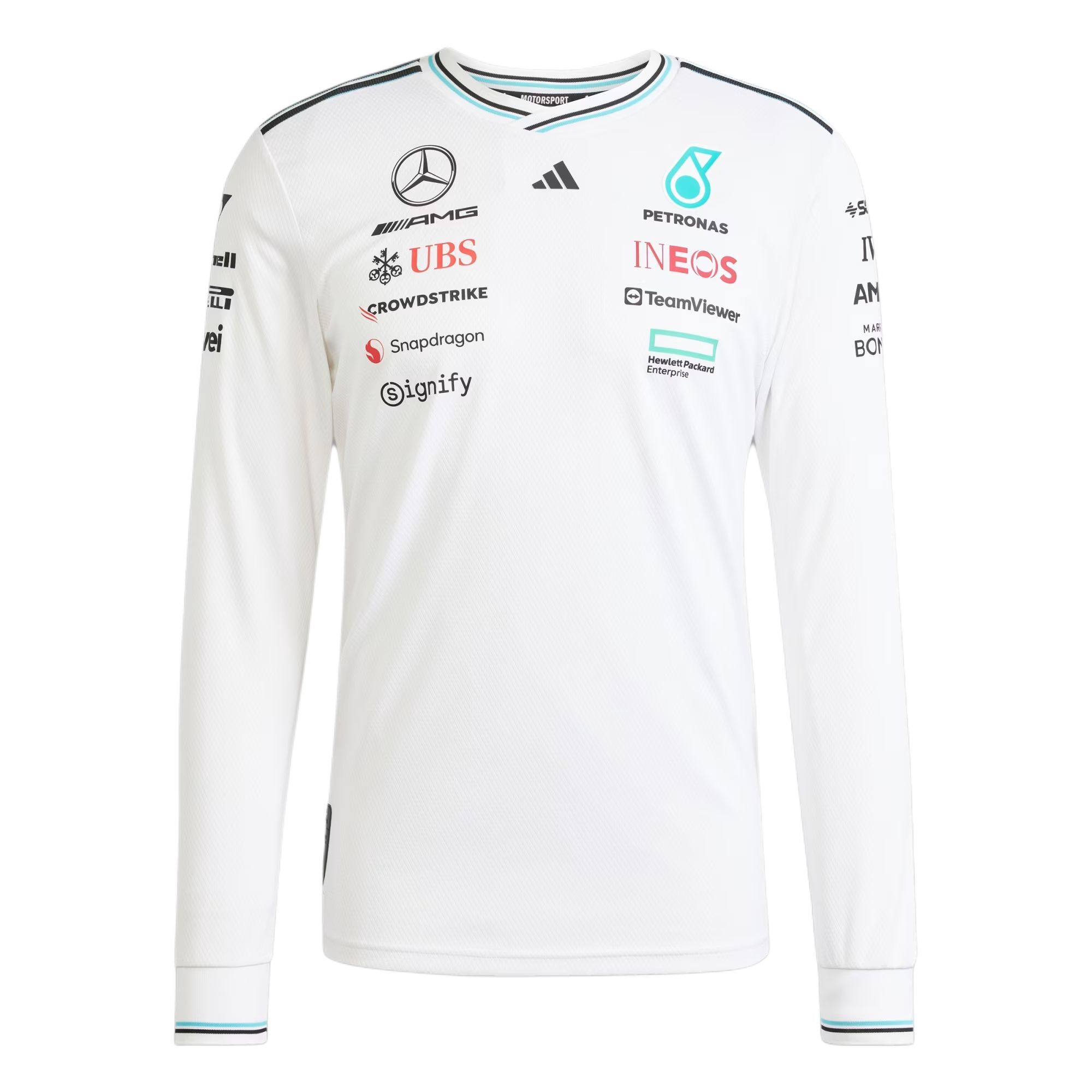 【代購】Adidas x MERCEDES AMG PETRONAS F1 TEAM T Shirt Men's White/Black JX5797
