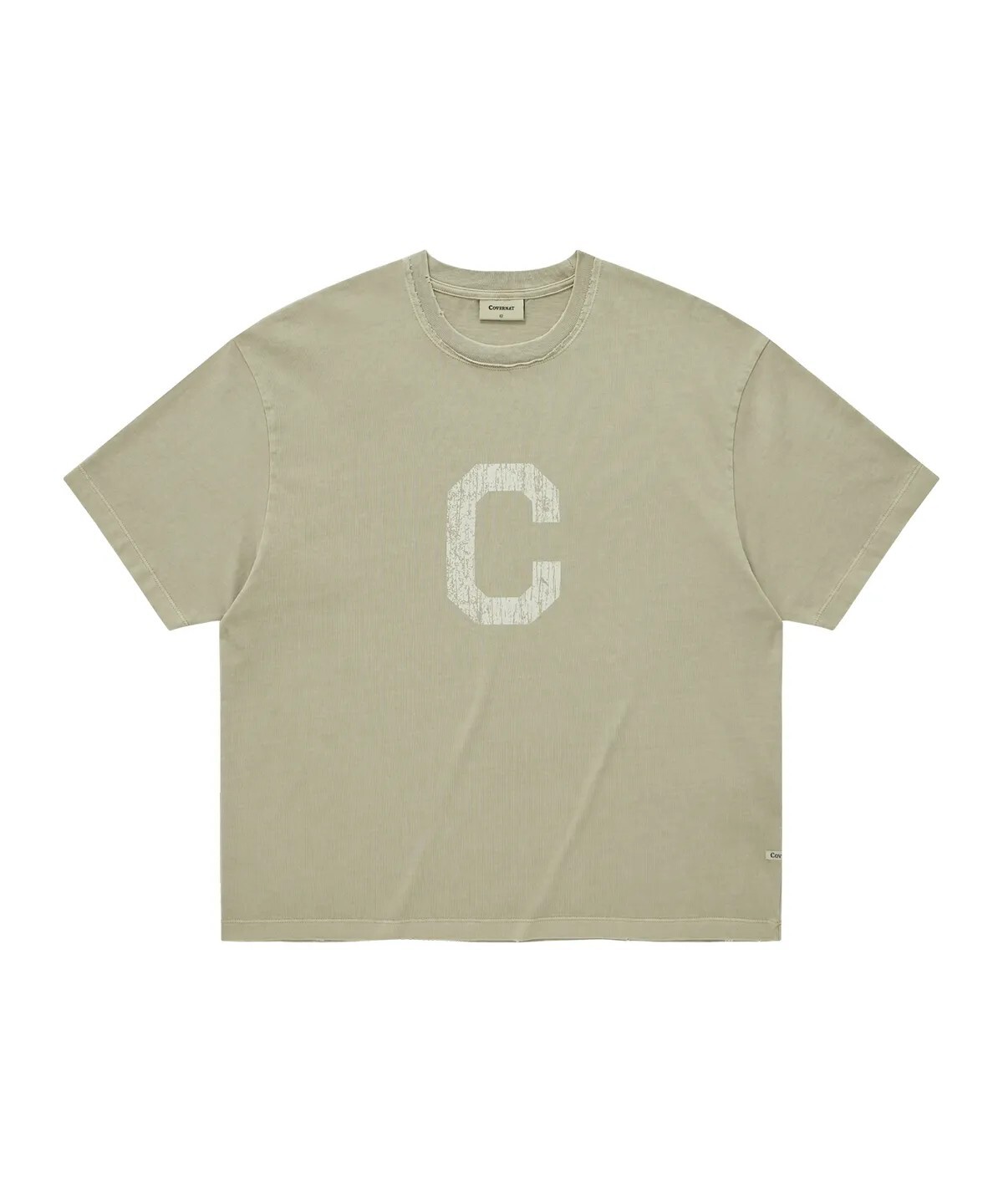 【OWN】Covernat 水洗 短袖 上衣 2026 春夏 新品 刷破 休閒 寬鬆 復古 大C 不分男女 炭灰 卡其