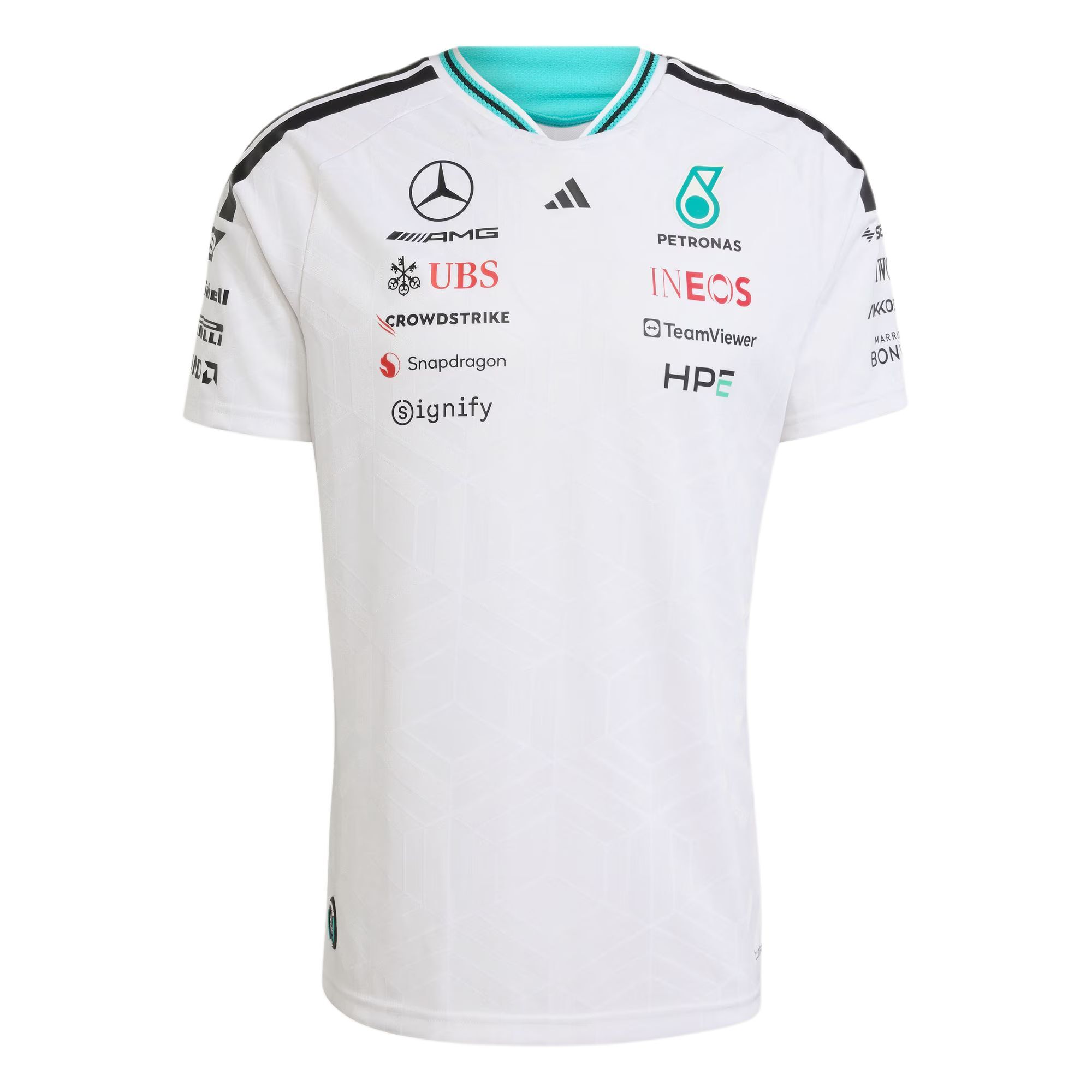 【代購】Adidas MERCEDES AMG PETRONAS FORMULA 1 TEAM JERSEY AUTHENTIC Quick Dry T Shirts Men's KE5324