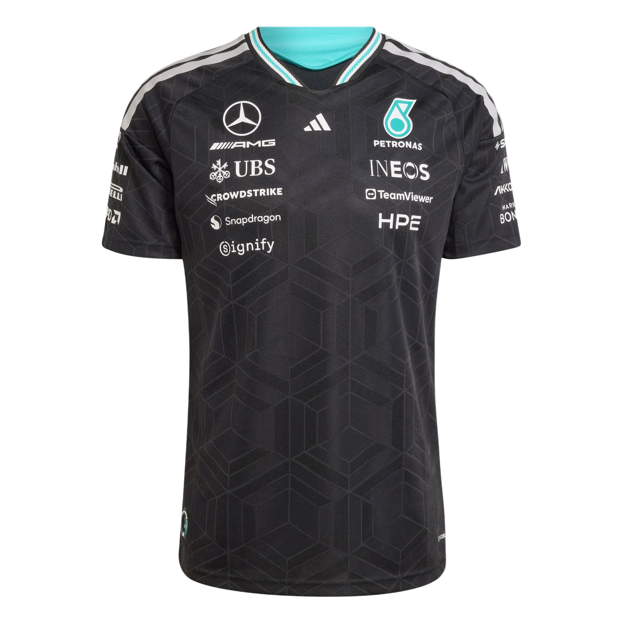【代購】Adidas MERCEDES AMG PETRONAS FORMULA 1 TEAM JERSEY AUTHENTIC Quick Dry T Shirts Men's KE5325