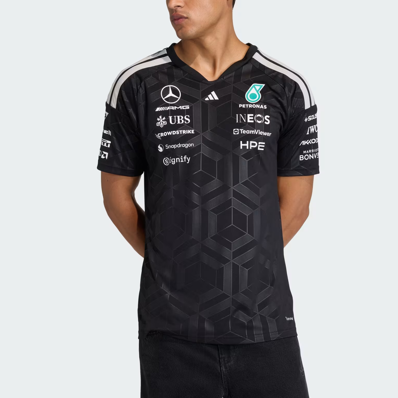 【代購】Adidas MERCEDES AMG FW25 PETRONAS FORMULA 1 TEAM JERSEY Quick Dry T Shirts Men's KF0161