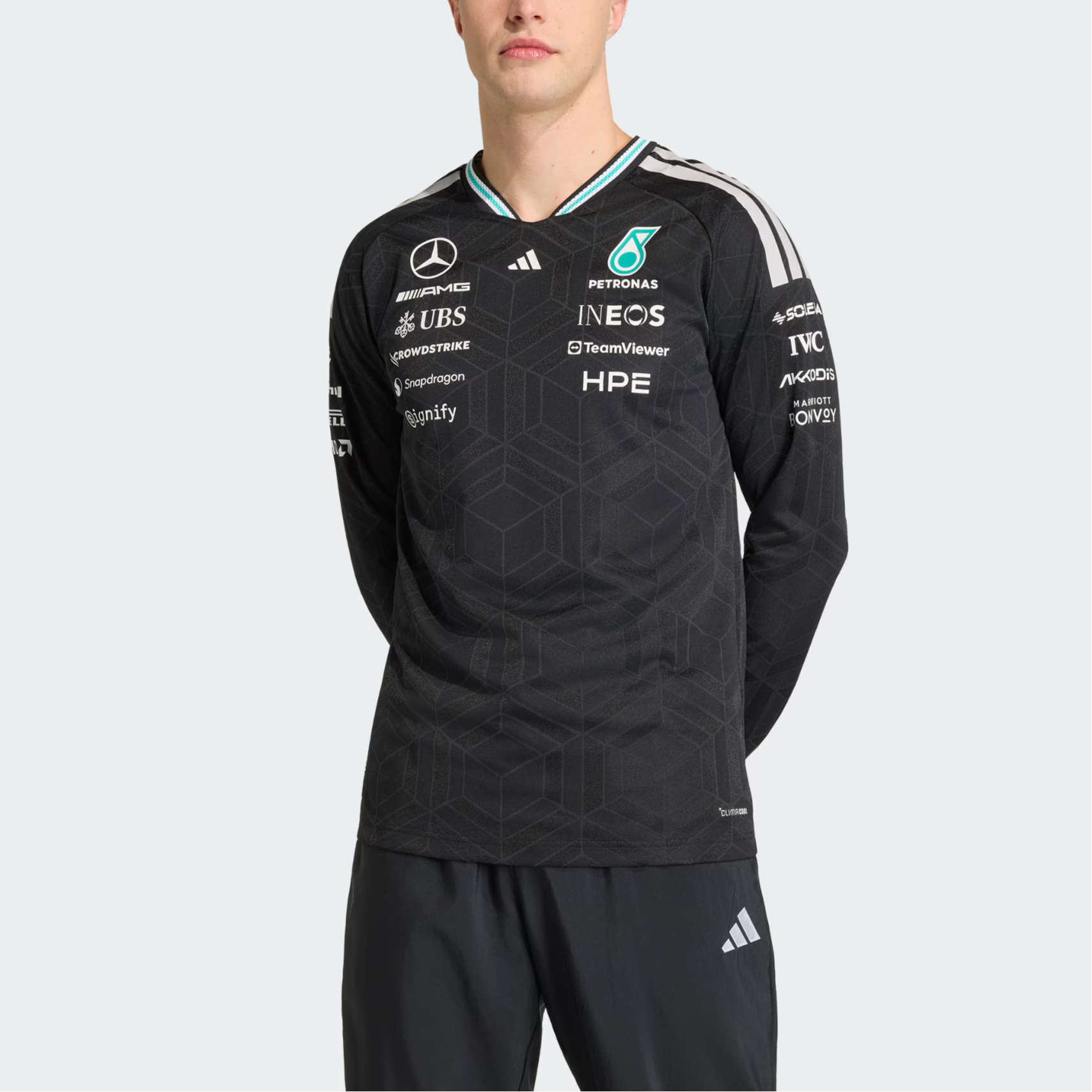 【代購】Adidas MERCEDES AMG PETRONAS FORMULA 1 TEAM JERSEY AUTHENTIC Quick Dry T Shirts Men's KE5309