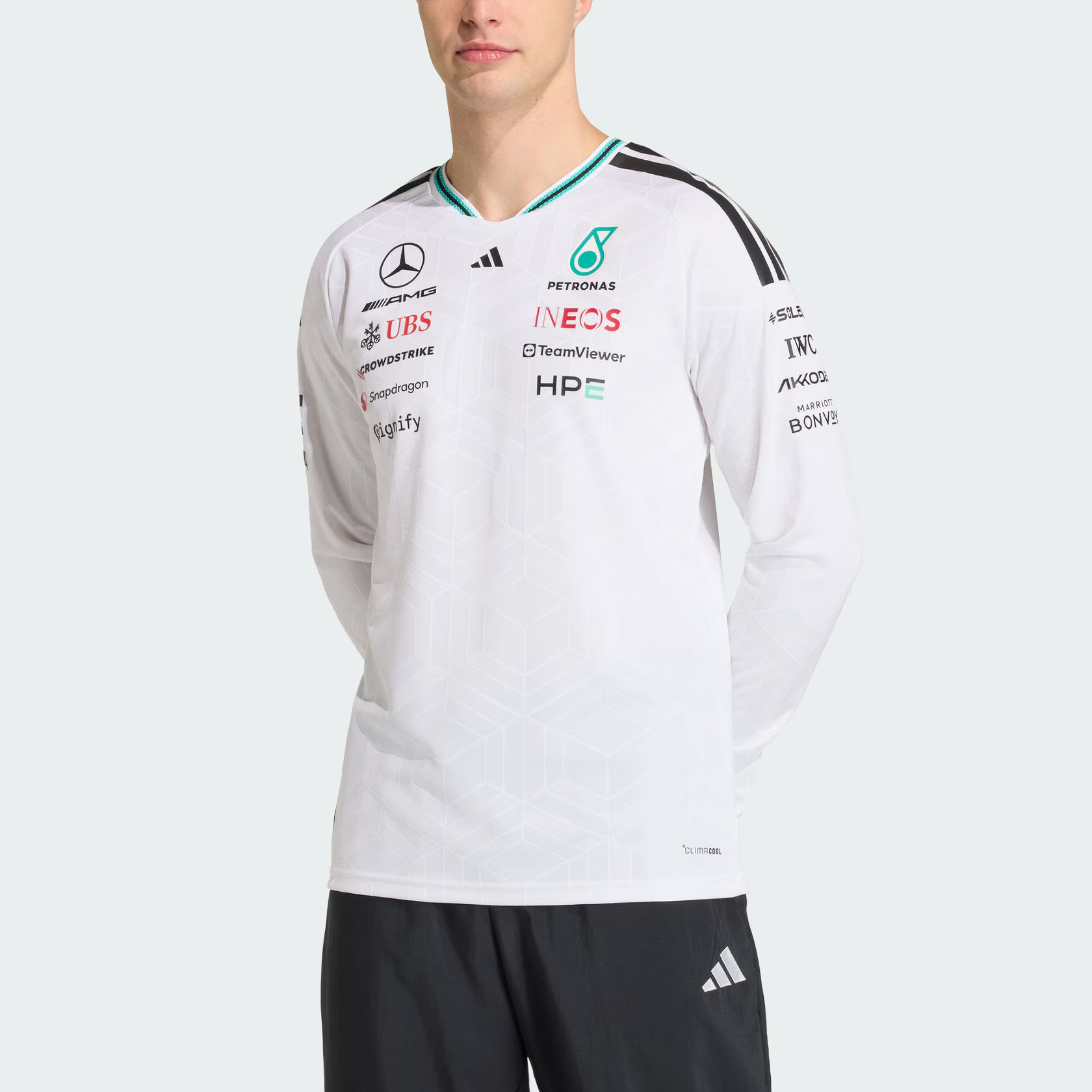 【代購】Adidas MERCEDES AMG PETRONAS FORMULA 1 TEAM JERSEY AUTHENTIC Quick Dry T Shirts Men's KE5308