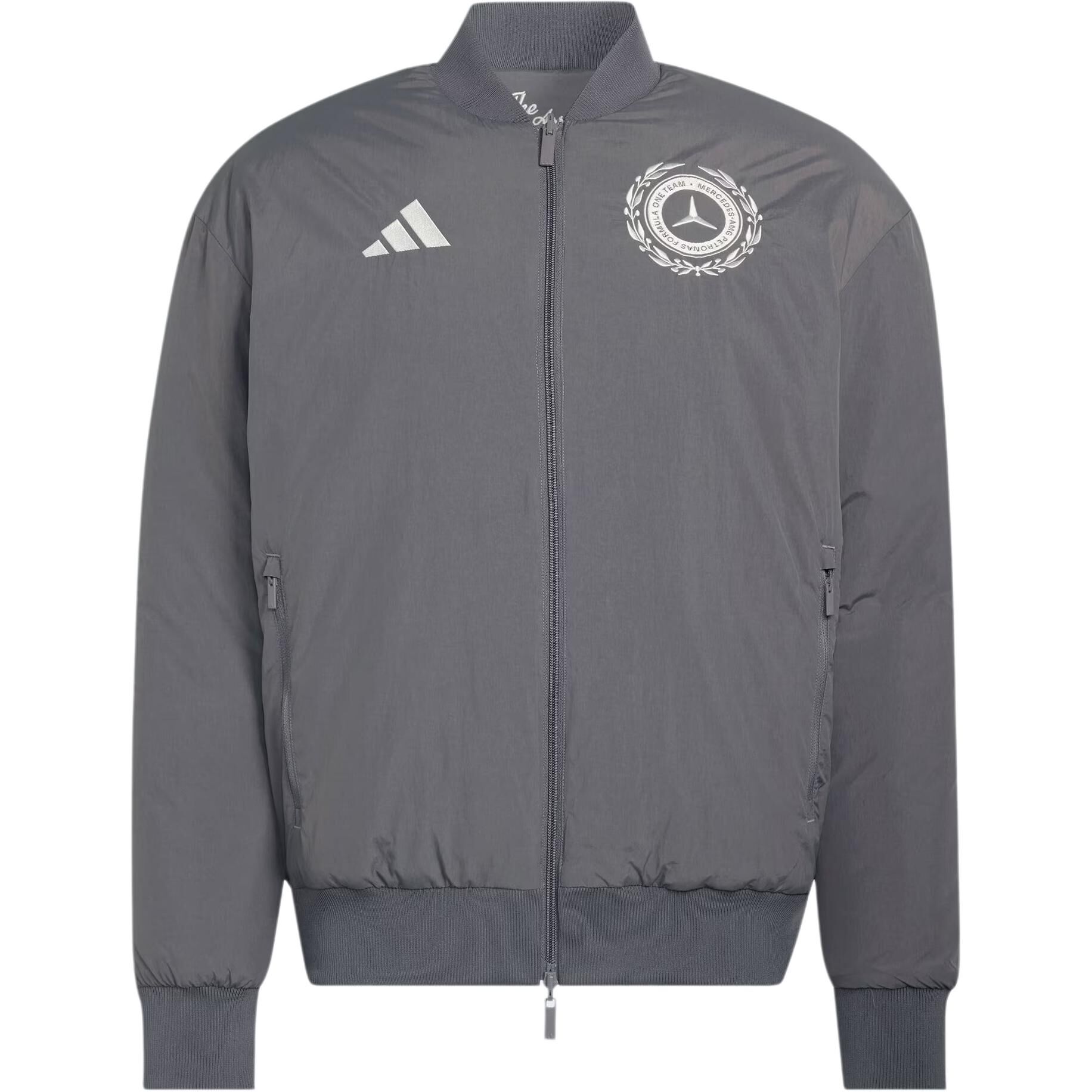【代購】Adidas MERCEDES AMG FORMULA 1 TEAM SILVER Puffer Jacket Men's KR3572