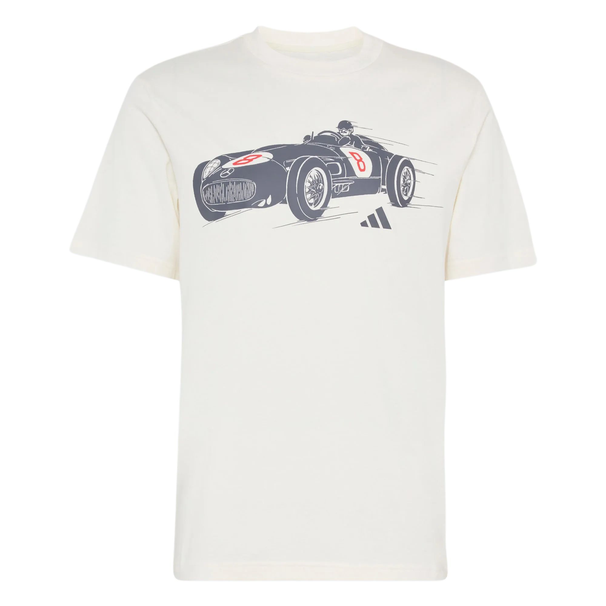 【代購】Adidas MERCEDES AMG Racing T Shirts Men's Jade White/Granite Gray Crew Neck Moderate KS2256