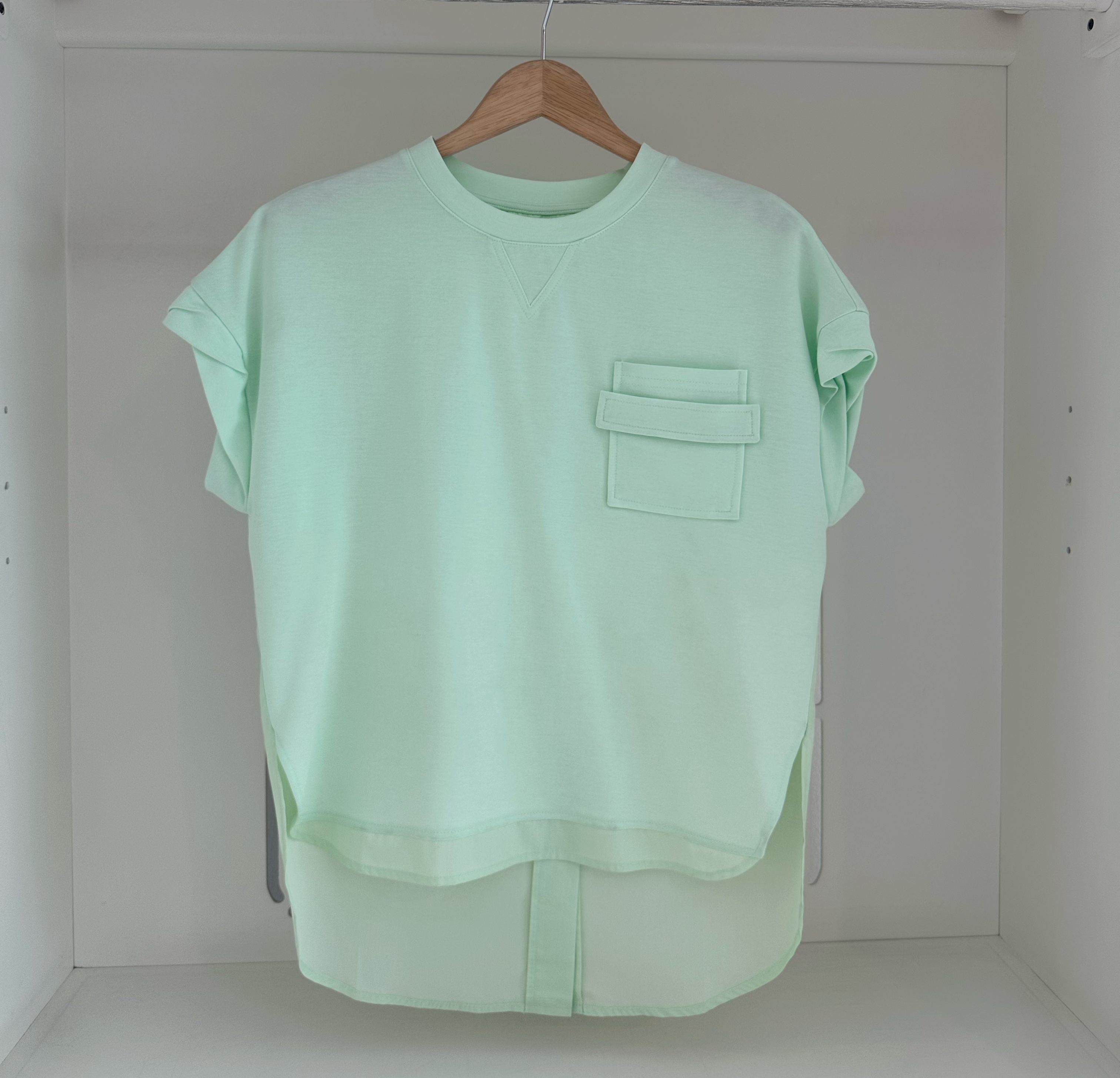 COTTON MIX CASUAL BLOUSE & PENCIL SKIRT SET SUIT