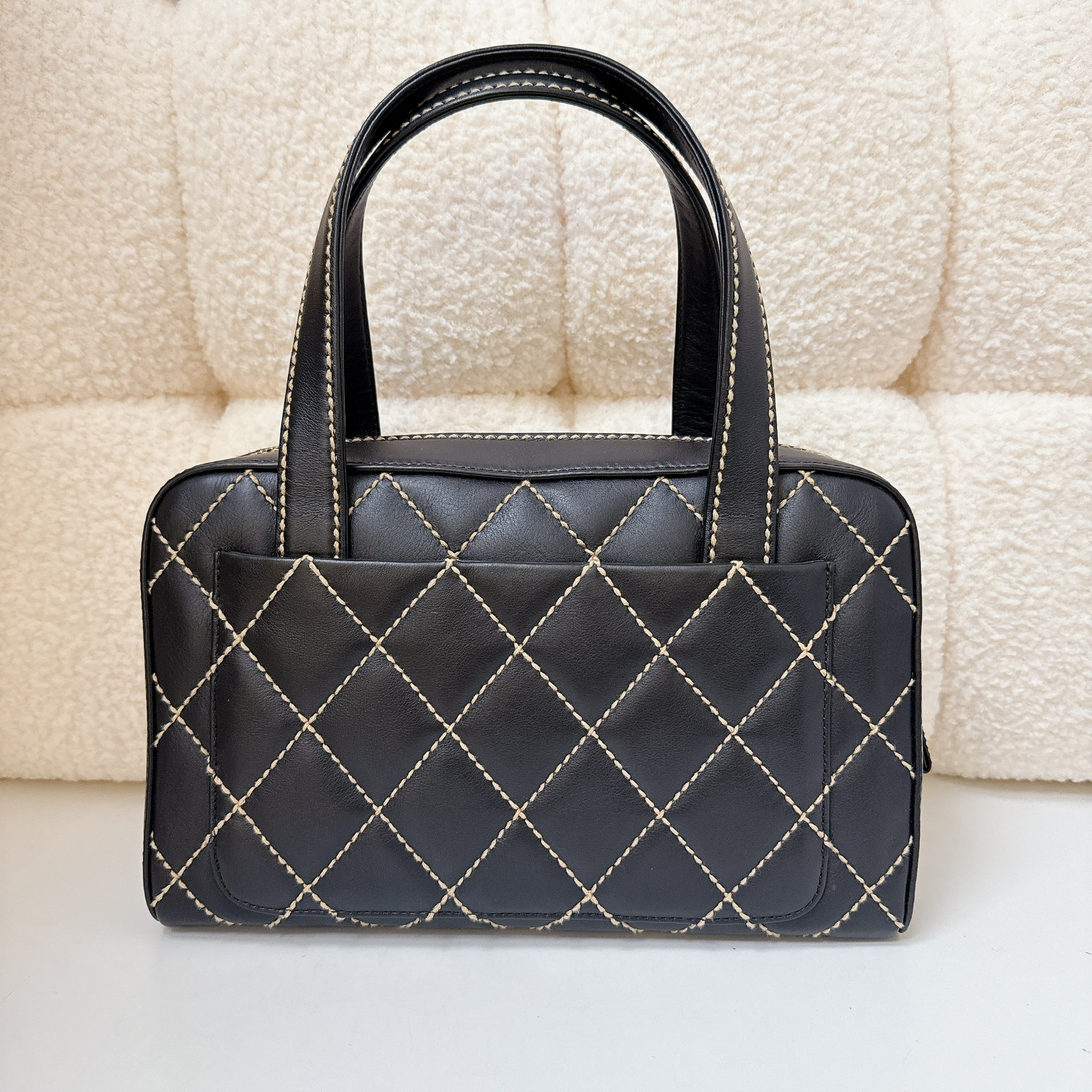 Chanel Vintage Wild Stitch Bowling Bag - Black / GHW