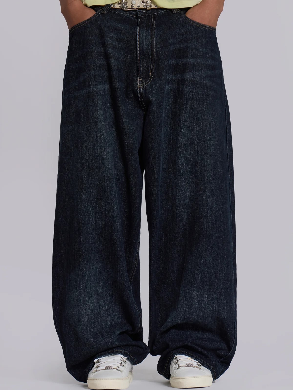 JADED LONDON 多色字體標語 巨型闊腿牛仔褲 2013 Indigo XL Colossus Jeans JMJE5755