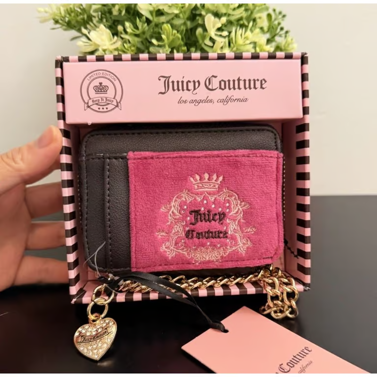 【現貨】JUICY COUTURE LX0725116 絲絨小銀包 (啡色)