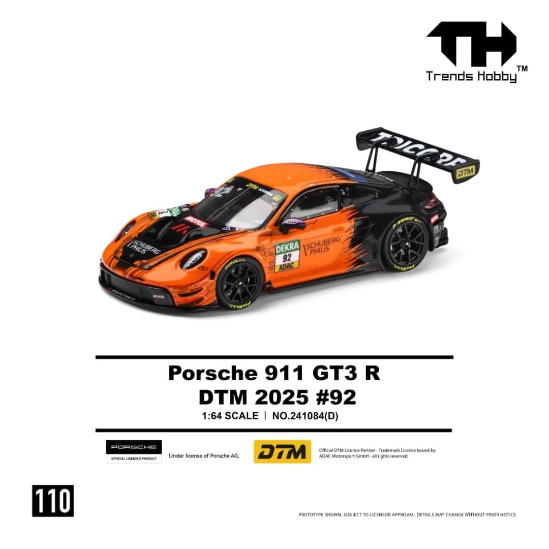 預訂:1/64 Trends Hobby #110 Porsche 911 GT3 R DTM 2025 #92 (241084D )