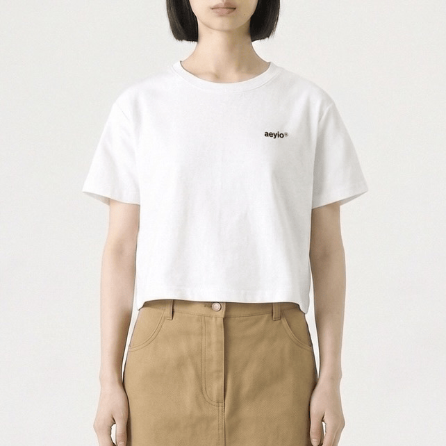 aeyio studio｜LOGO SOFT CROPPED T SHIRT_ATH1200 [3 colors]