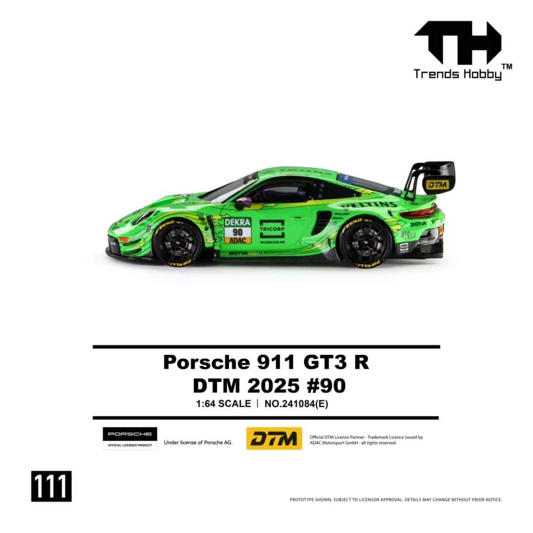 預訂:1/64 Trends Hobby  #111 Porsche 911 GT3 R DTM 2025 #90 (241084E )