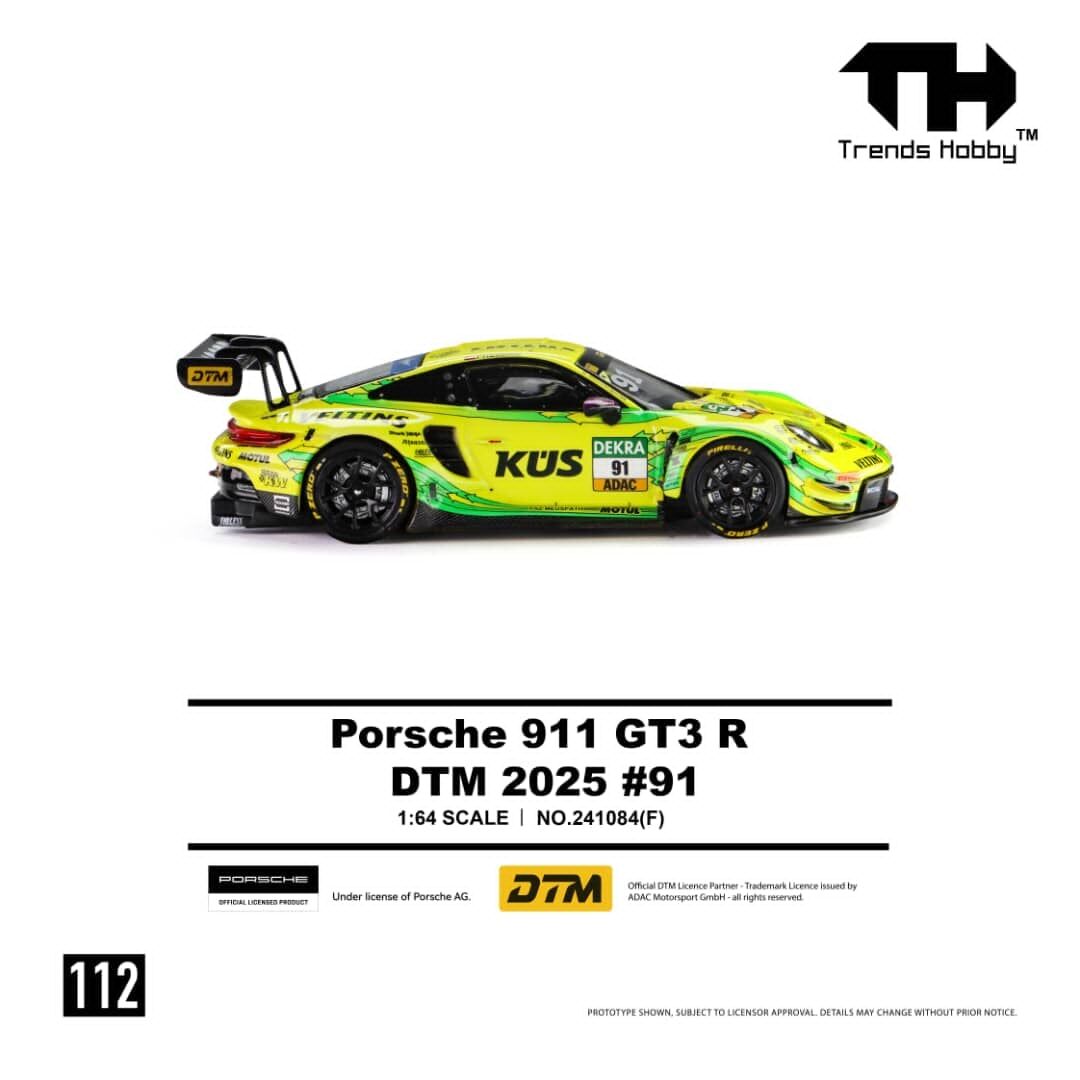 預訂:1/64 Trends Hobby  #112 Porsche 911 GT3 R DTM 2025 #91 (241084F )