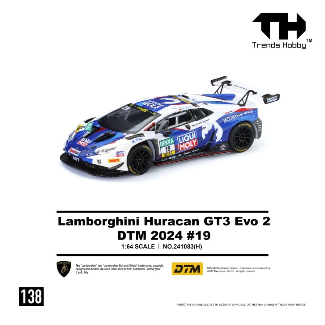 預訂:1/64 Trends Hobby #138 Lamborghini Huracan GT3 Evo2 DTM 2024 #19 (241083H )
