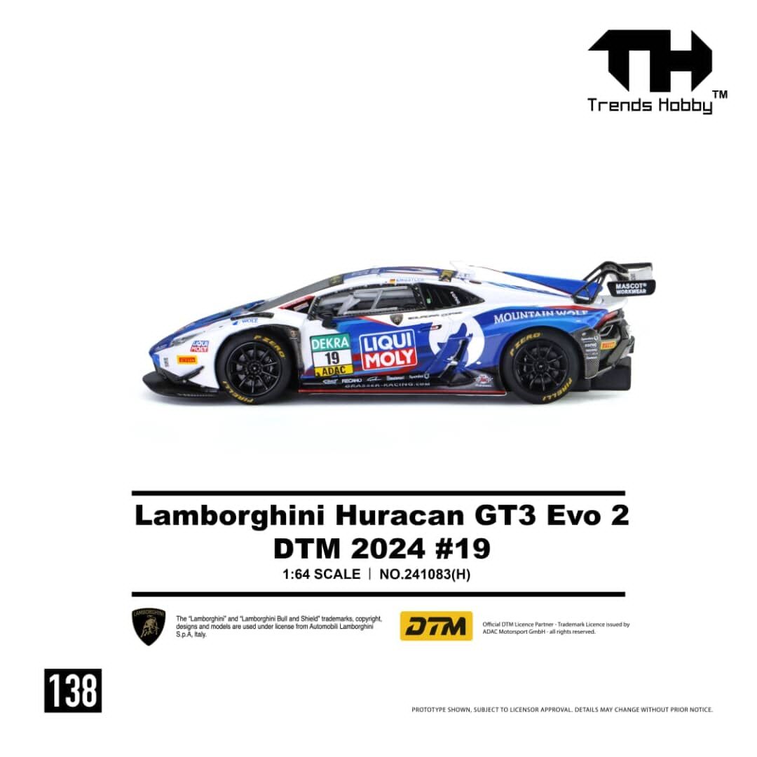 預訂:1/64 Trends Hobby #138 Lamborghini Huracan GT3 Evo2 DTM 2024 #19 (241083H )
