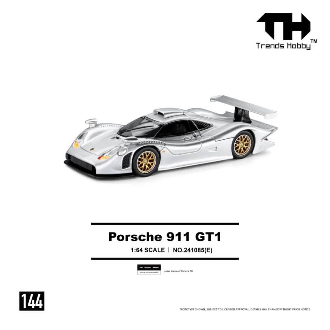 預訂:1/64 Trends Hobby #144 Porsche 911 GT1 Silver (241085E )