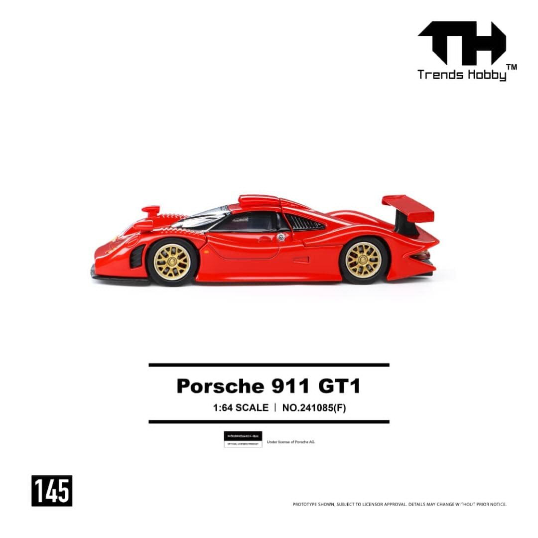 預訂:1/64 Trends Hobby #145 Porsche 911 GT1 Red (241085F )