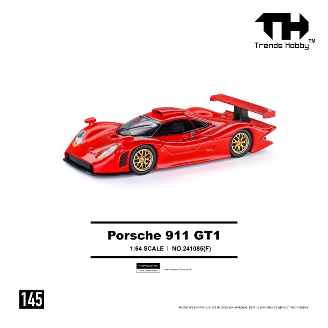 預訂:1/64 Trends Hobby #145 Porsche 911 GT1 Red (241085F )