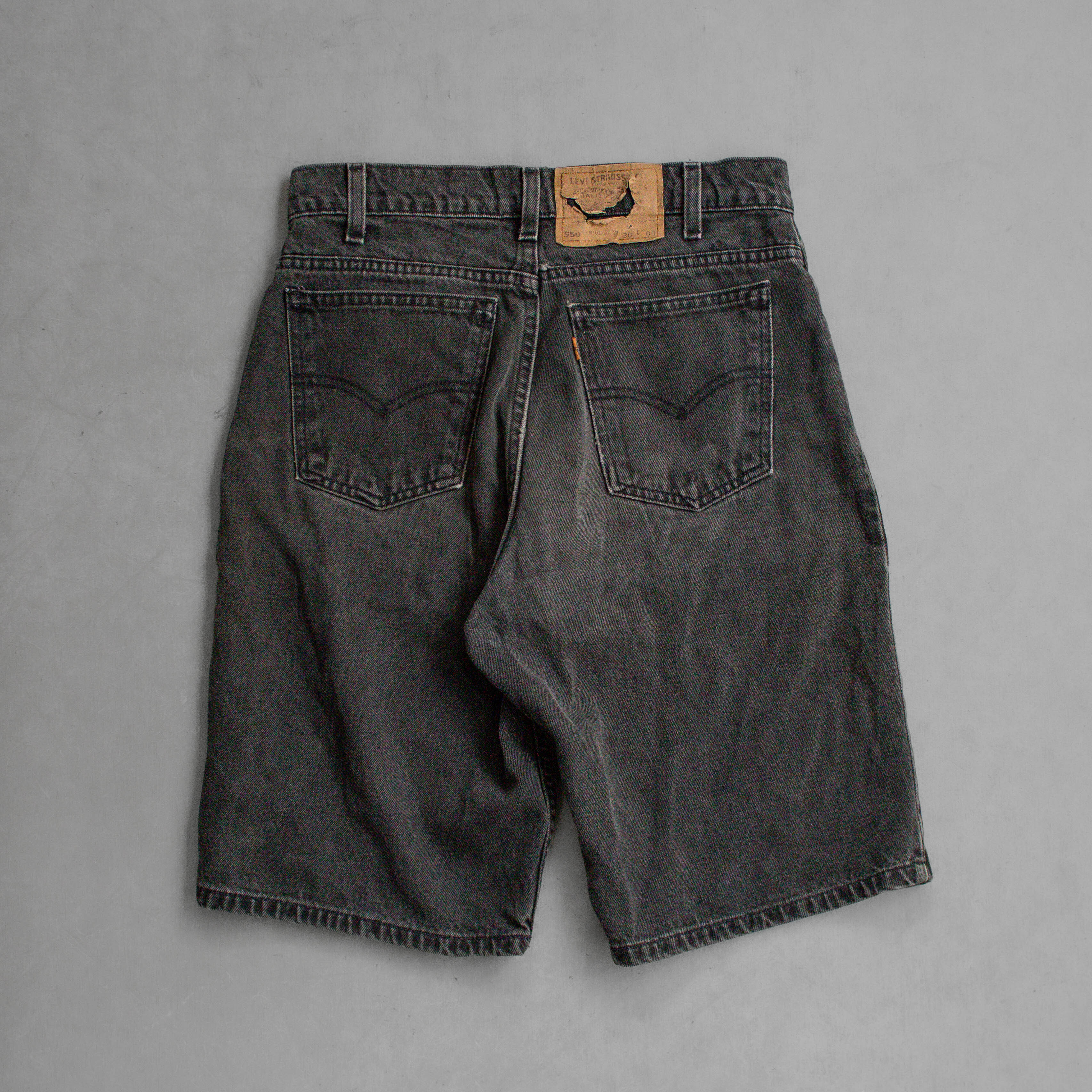 LEVIS 550 DENIM SHORTS 美國製 黑色 拉鍊 牛仔 丹寧 短褲