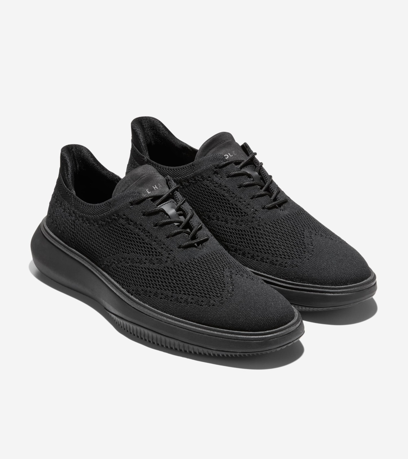 UN30 Cole Haan 男裝 黑色針織牛津鞋 Grand Phaze Stitchlite™ Quick-On Oxfords