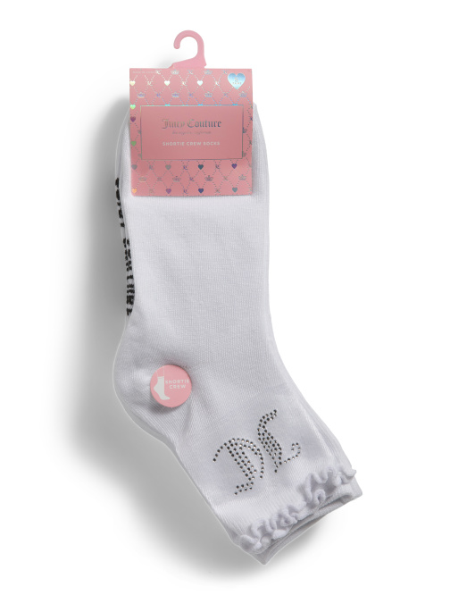 【直播】JUICY COUTURE LX0725124 女裝水鑽Logo短襪 (白色/5雙裝)