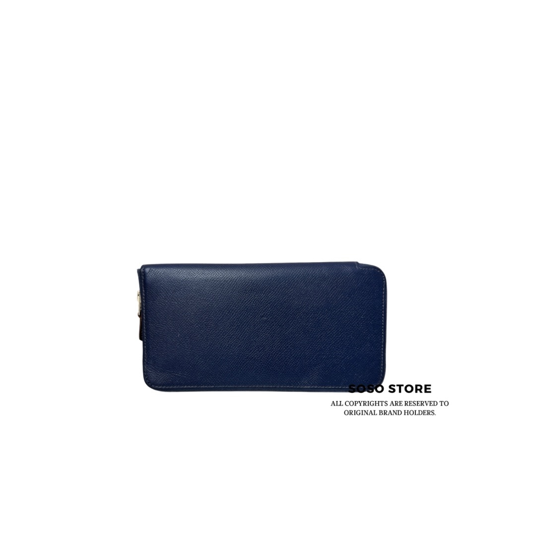 Hermes Silk In Long Wallet - Bleu Nuit / SHW
