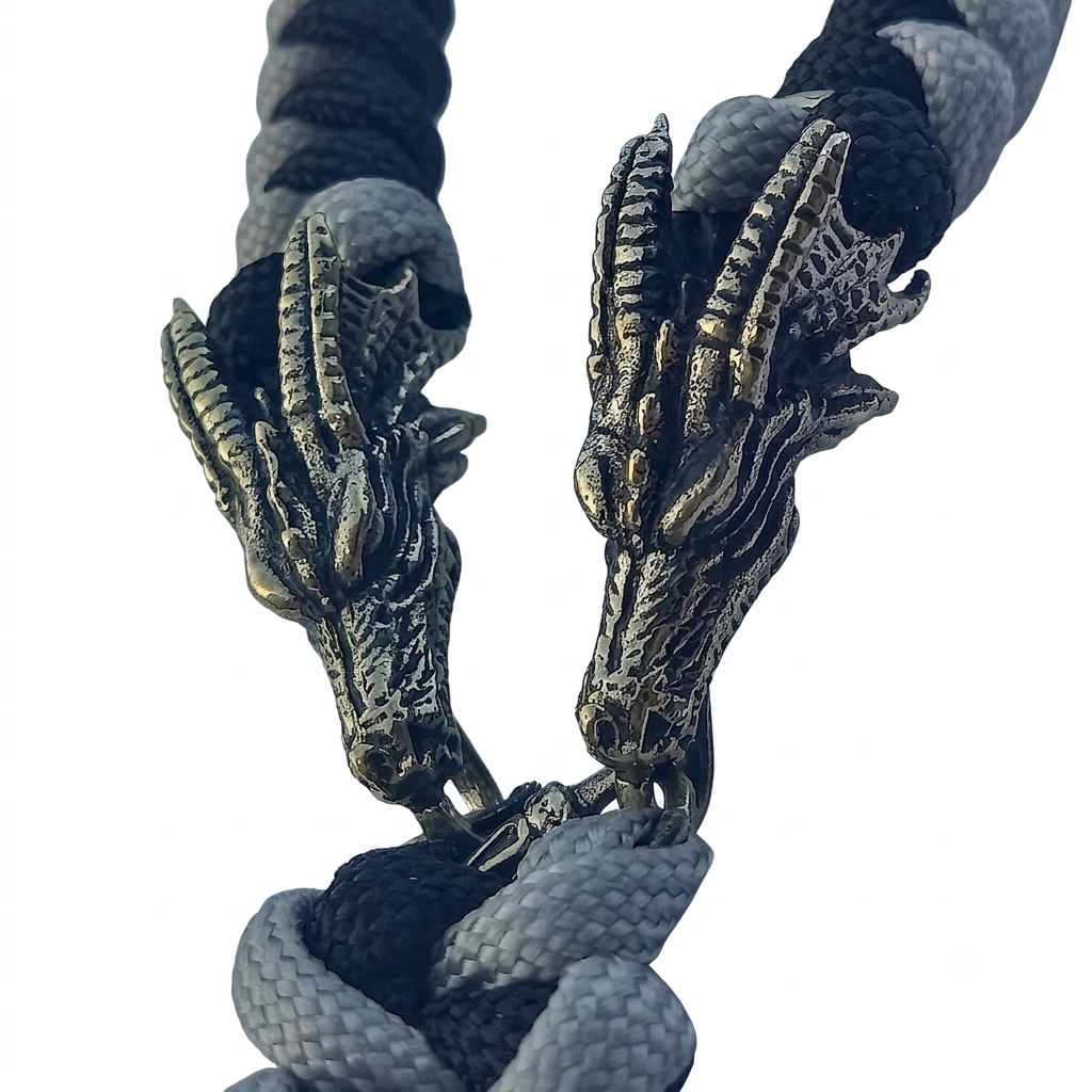 Panda Mouthtip “Dual Dragon" - "Neck” - Grey + Dark Blue