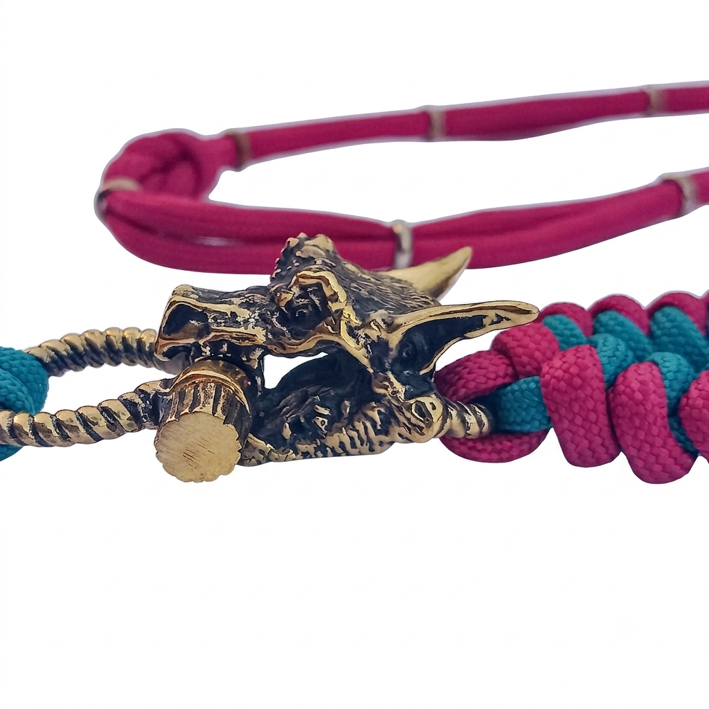Panda Mouthtip Rose Gold “Gargoyle" -  "Neck” - Green + Burgundy