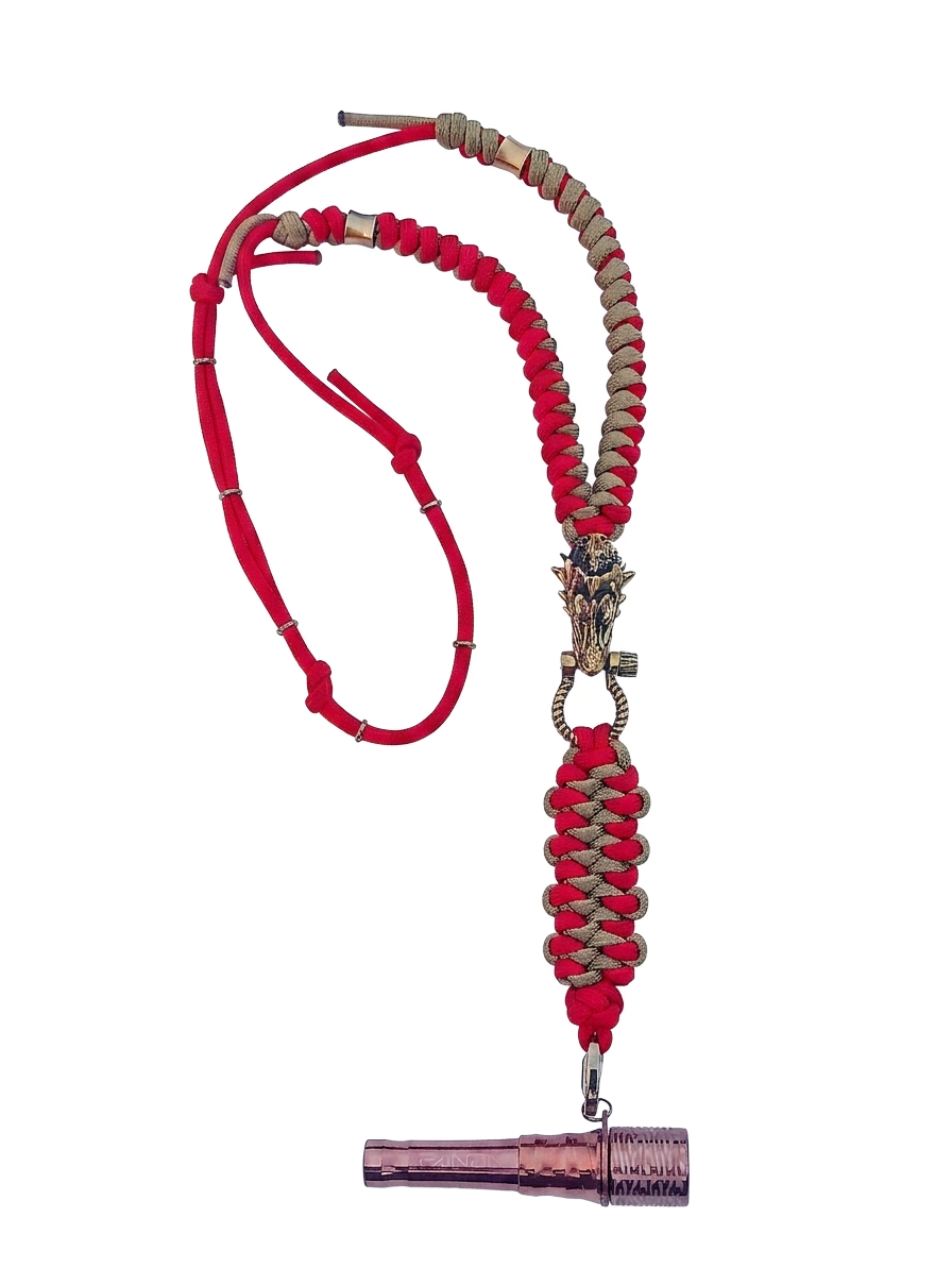 Panda Mouthtip Rose Gold “Fortune Dragon" - "Neck” - Red + Gold