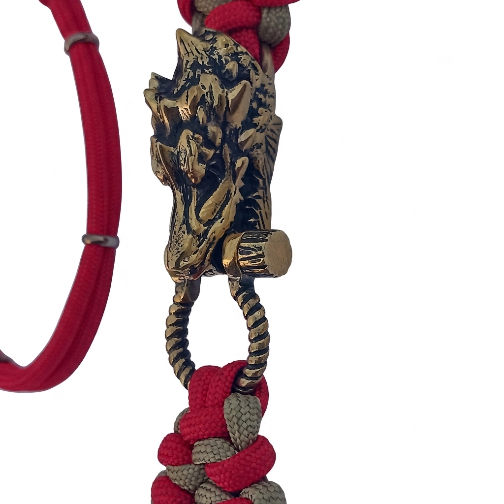 Panda Mouthtip Rose Gold “Fortune Dragon" - "Neck” - Red + Gold