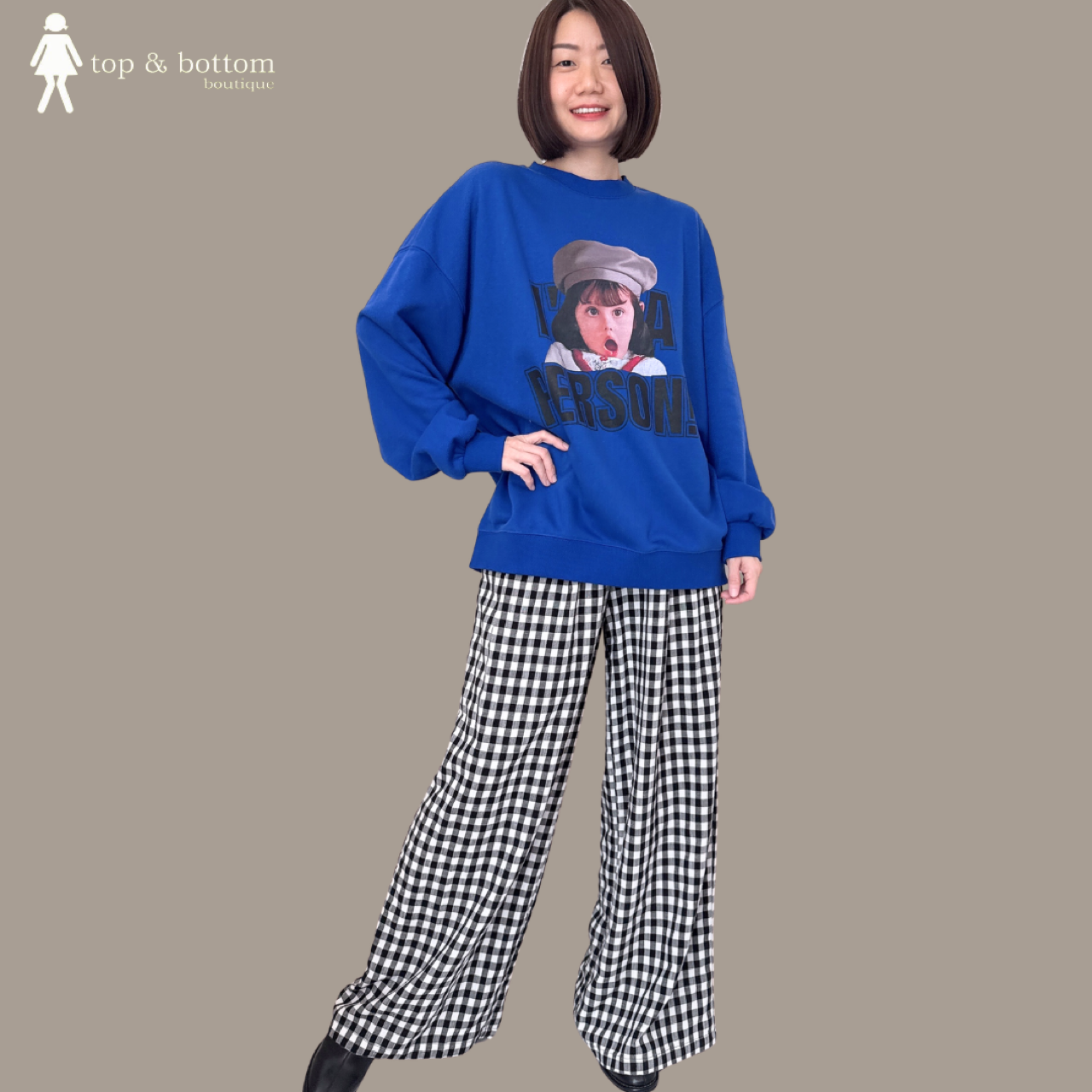 "I AM A PERSON" PRINTED LONG SWEATS