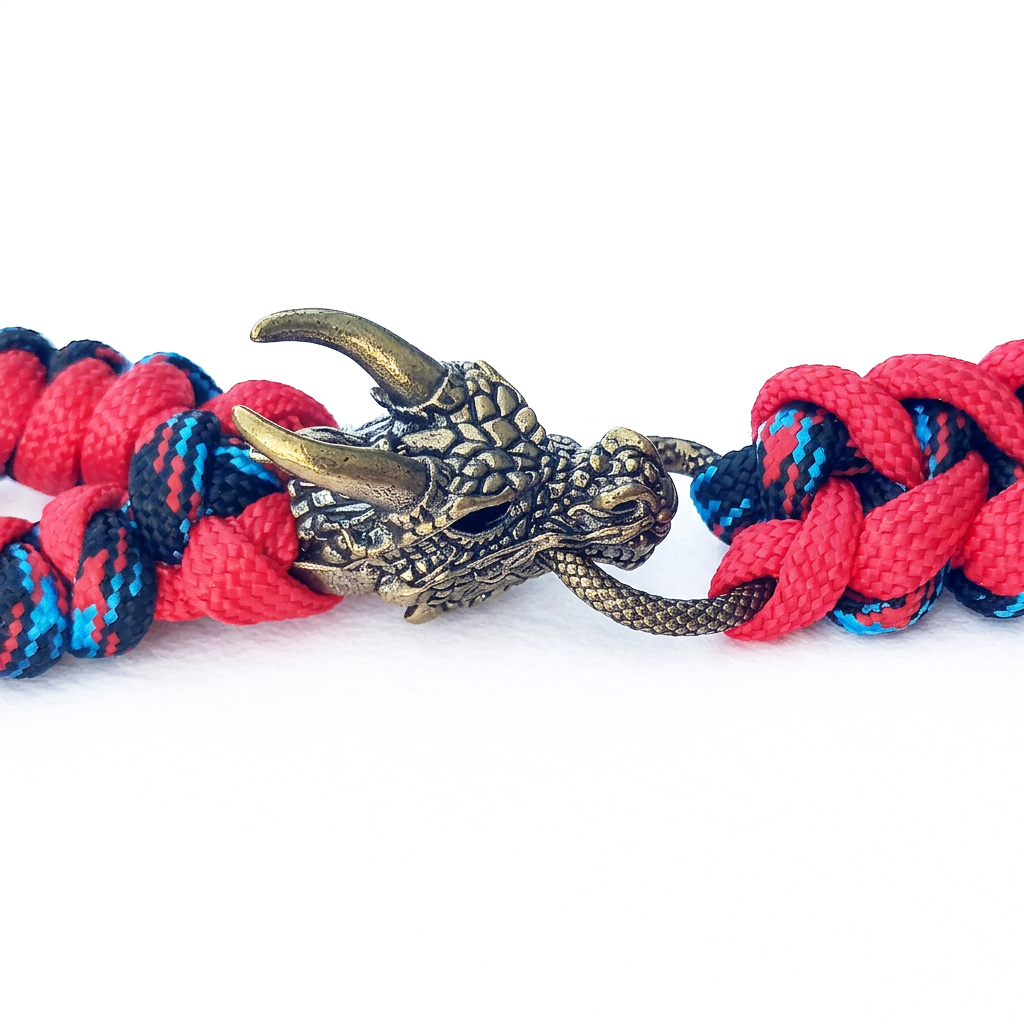 Panda Mouthtip  “Horned Dragon" - "Neck” - Red + Blue