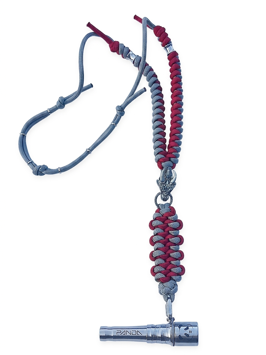 Panda Mouthtip  “Horned Dragon" - "Neck” - Red + Grey