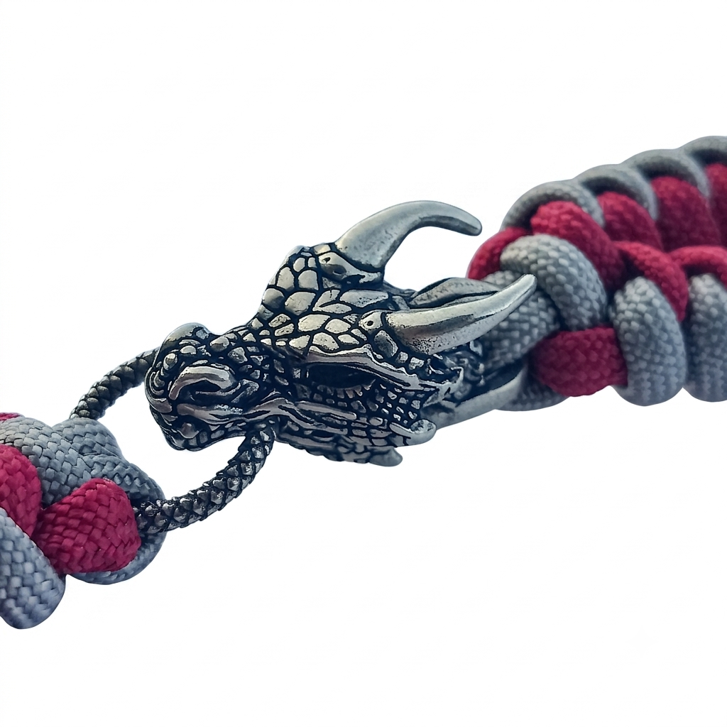 Panda Mouthtip  “Horned Dragon" - "Neck” - Red + Grey