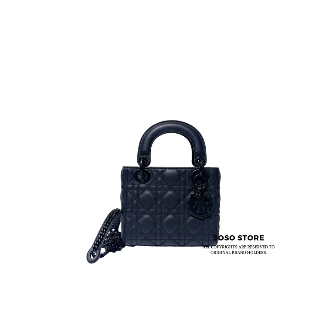 Mini Lady Dior Bag - Black / Black HW
