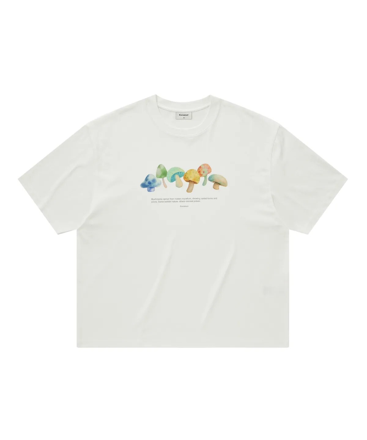 【OWN】Covernat 短袖 上衣 胸前 蘑菇 排列 2026 春夏 新品 休閒 不分男女 白色 深咖啡色
