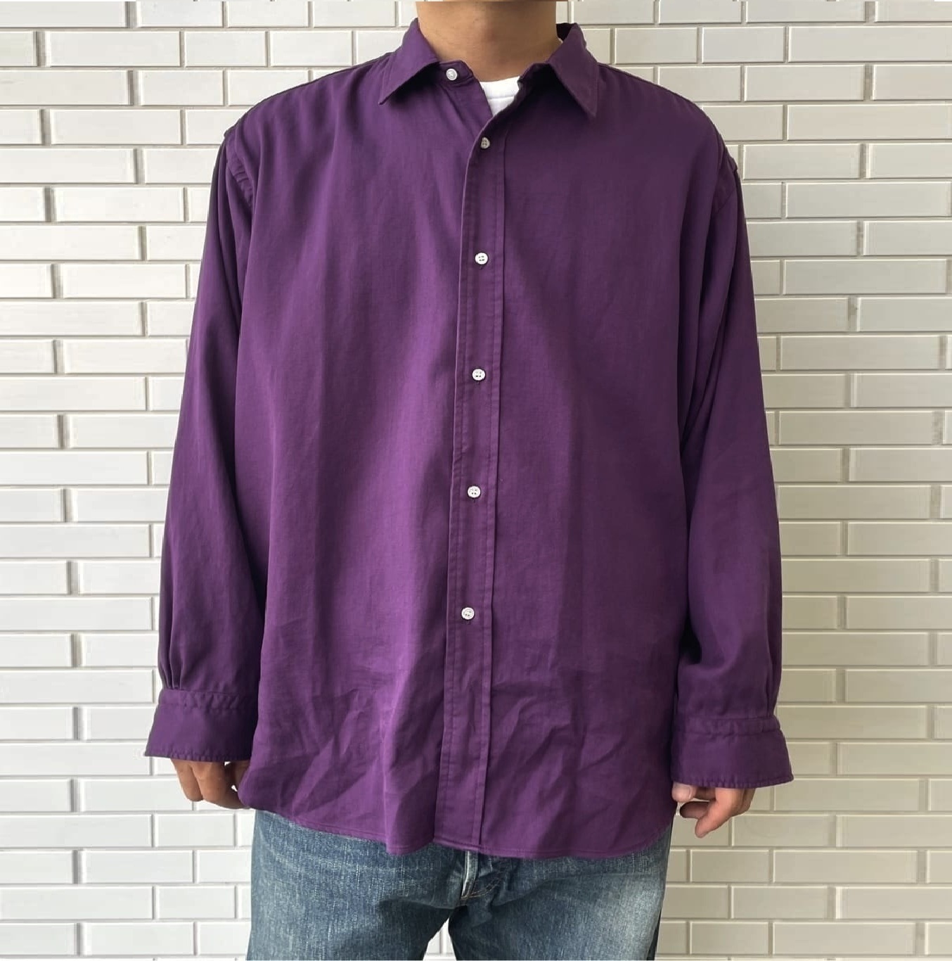 A.PRESSE 2026 DOUBLE WEAVE TWILL REGULAR COLLAR SHIRT (26AAP-02-05) - PURPLE PRE ORDER ITEM (預訂中)