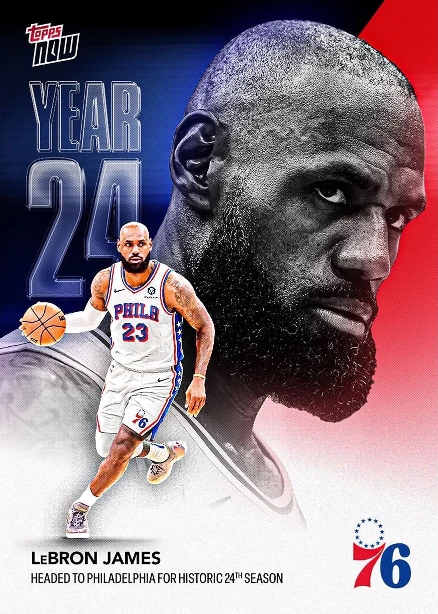 Topps Now OS03 LeBron James 詹皇 費城76人 紀念卡