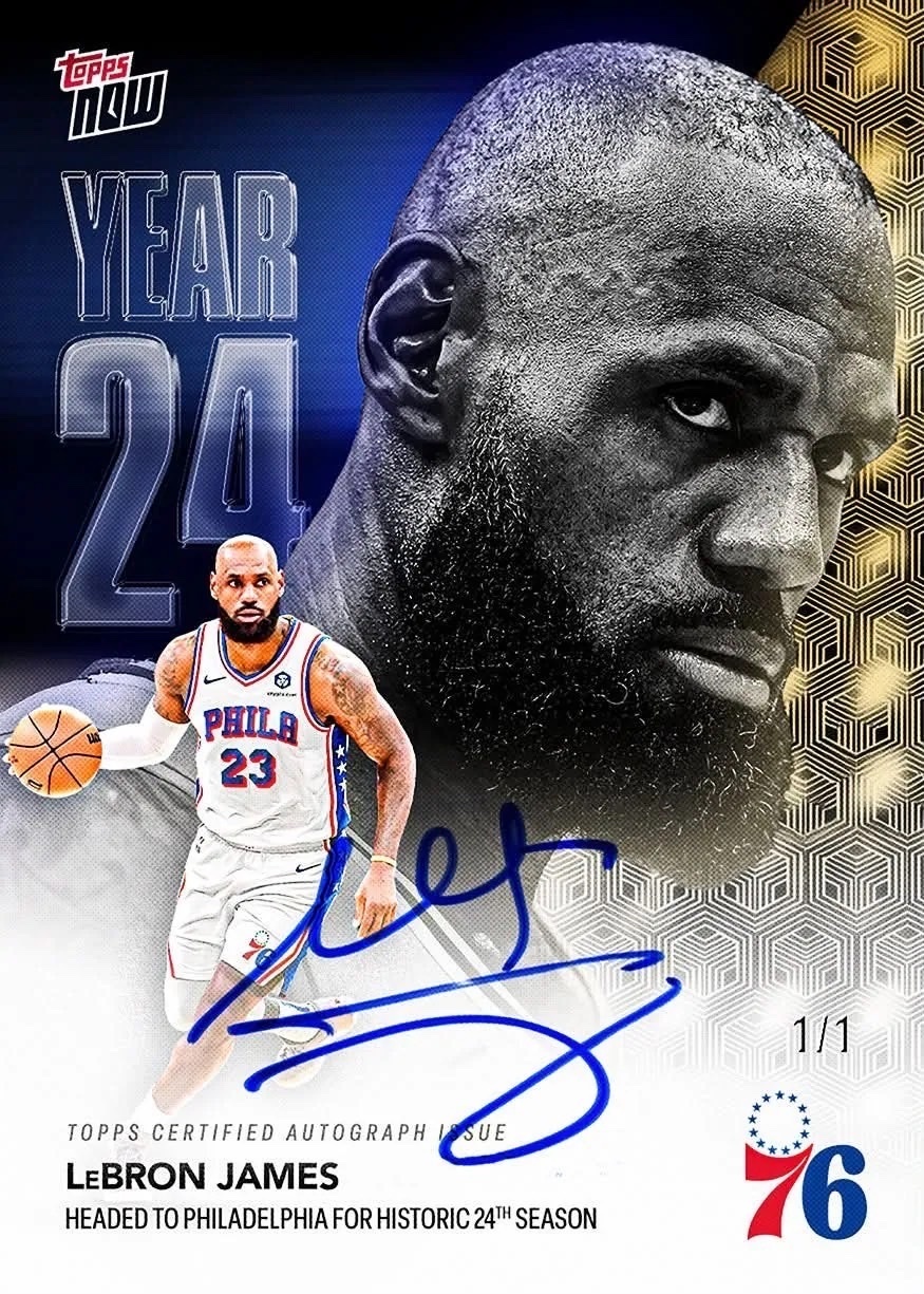 Topps Now OS03 LeBron James 詹皇 費城76人 紀念卡