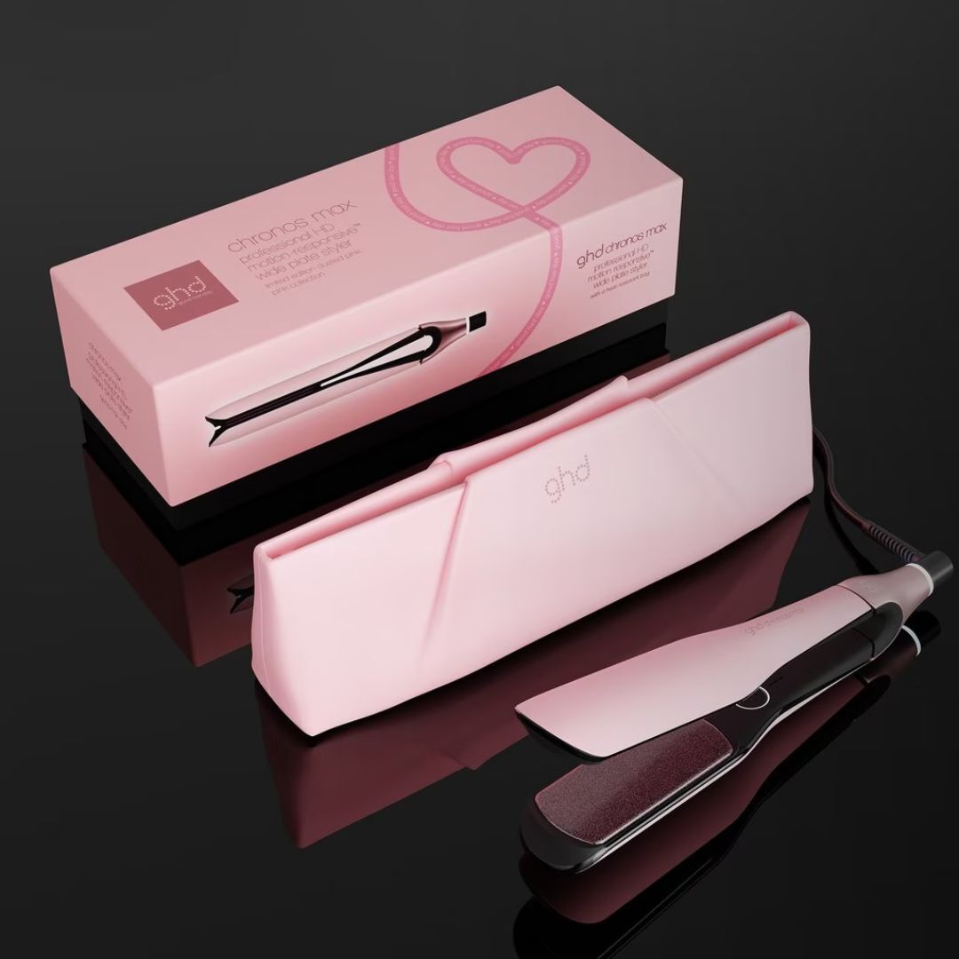 NEW GHD-CHRONOS MAX BEST WIDE PLATE HAIR STRAIGHTENER (43MM PLATE) DUSTED PINK