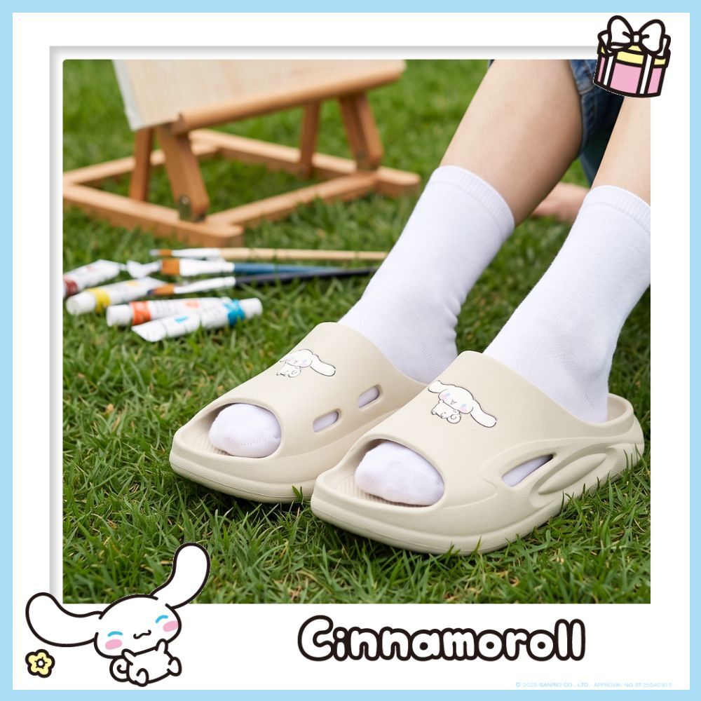 26142 Sanrio 玉桂狗 超輕量 厚底輕量 拖鞋 米色 #TW-AS26-926005