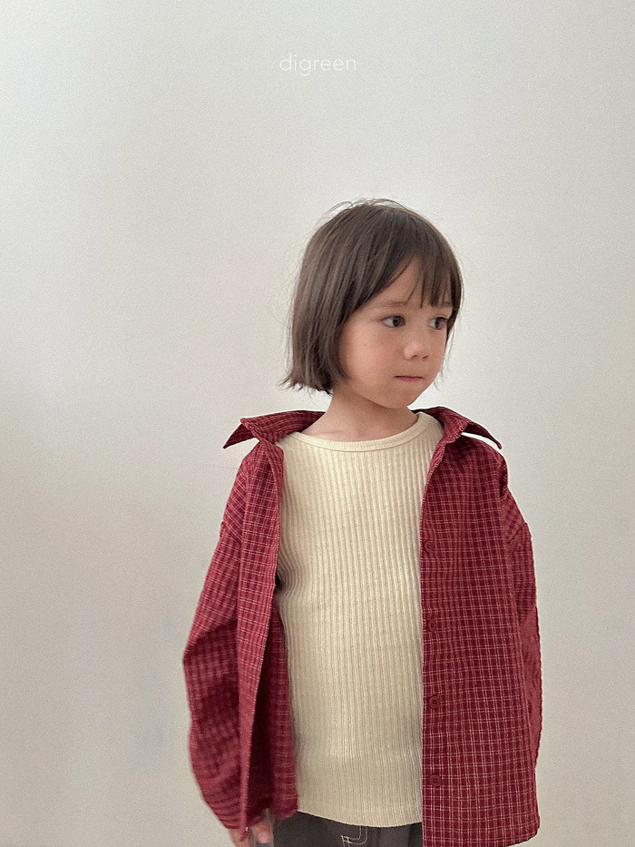 正韓秋Digreenkids 三色我的格子有領上衣