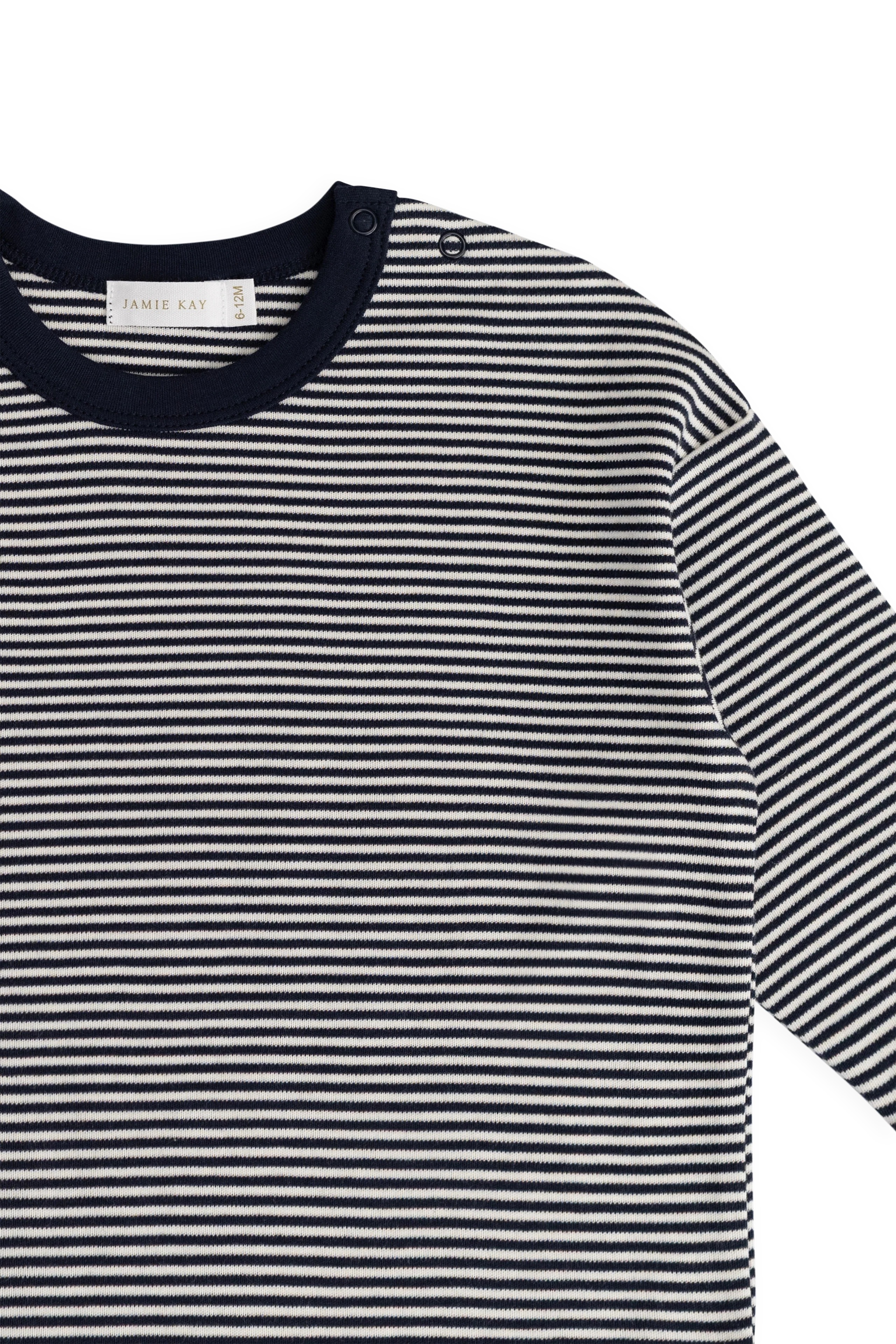 【預購】JAMIE KAY - Pima Cotton Edward Long Sleeve Top（Petite Stripe Cloud/Maritime）