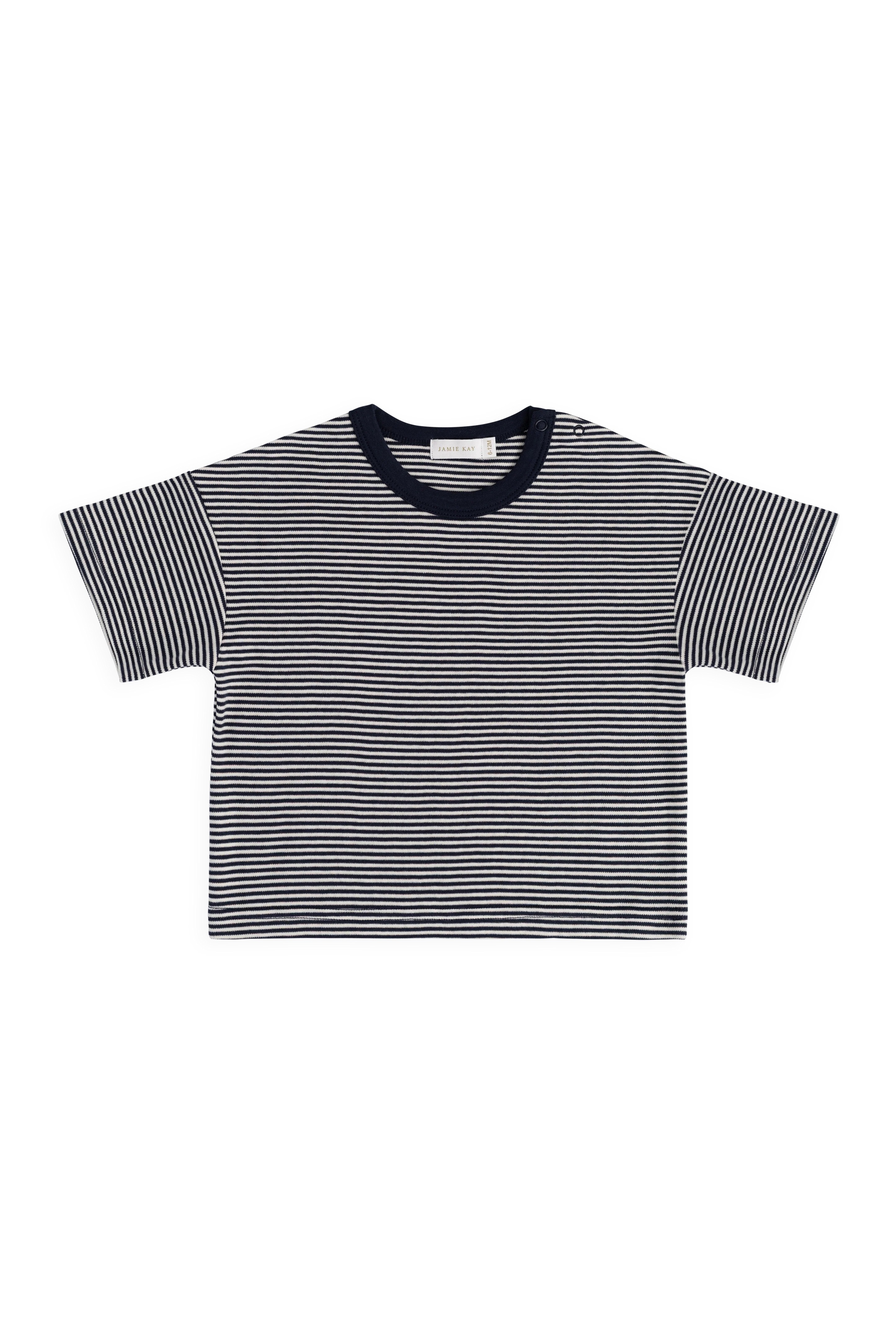 【預購】JAMIE KAY - Pima Cotton Edward Tee（Petite Stripe Cloud/Maritime）