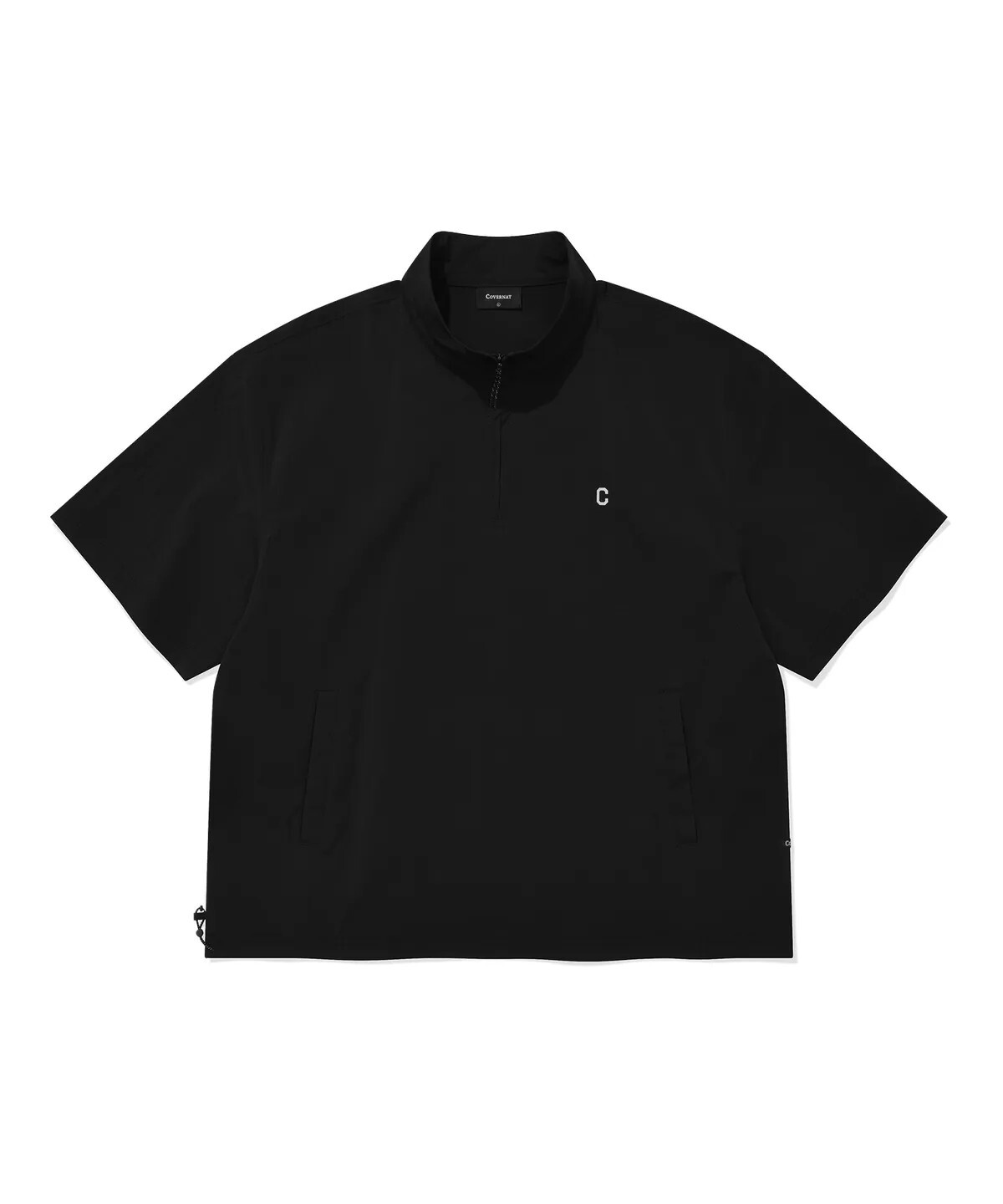 【OWN】Covernat 短袖 上衣 立領 半拉鍊 口袋 小LOGO 抽繩 尼龍 2026 春夏 新品 休閒 不分男女 淺灰 黑色