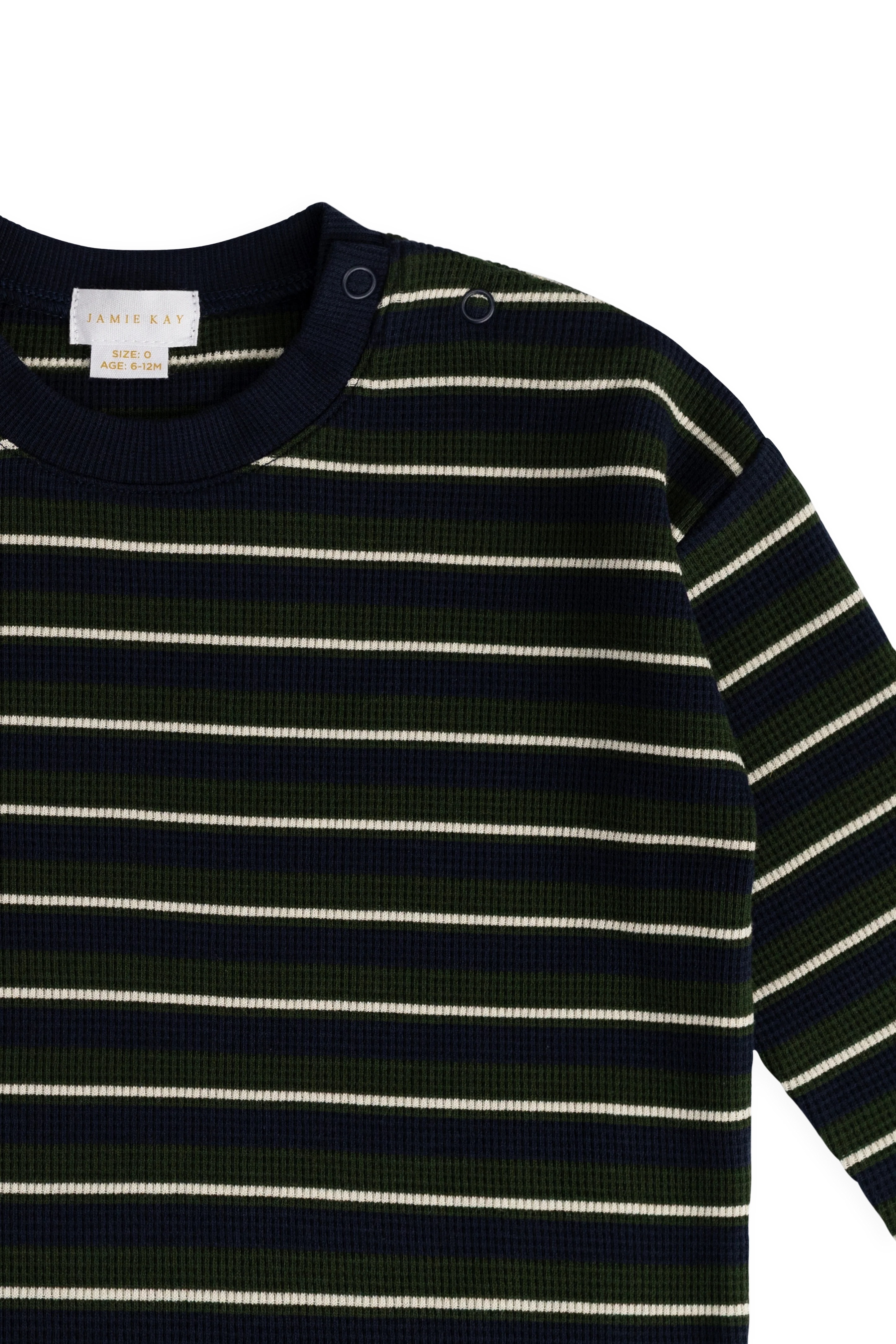 【預購】JAMIE KAY - Organic Cotton Waffle Leith Long Sleeve Top（Maritime Grandeur Stripe）